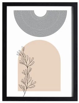 Set 3 Poster Decorativi (30x40 cm) Geos Marrone Grano & Legno Nero - Sklum