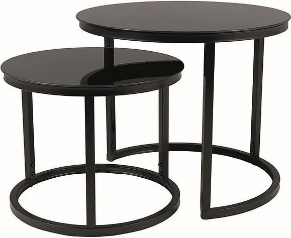 Set di 2 Tavolini da caffè Atlanta D II in nero/nero opaco