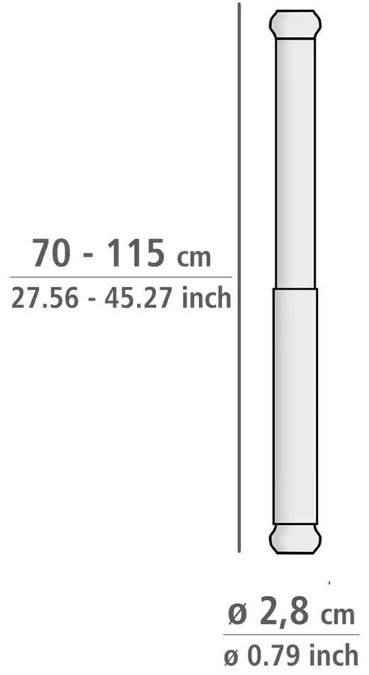Asta da bagno telescopica bianca, lunghezza 70-115 cm Luz - Wenko