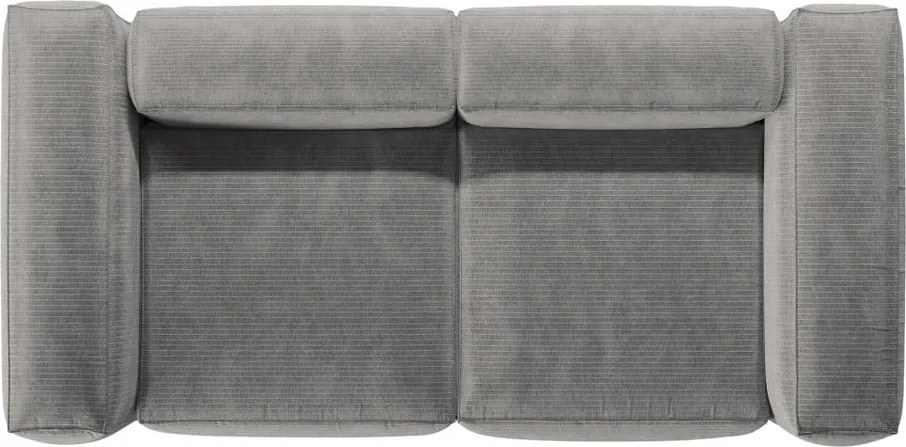 Divano grigio chiaro con rivestimento in velluto a coste 224 cm Bergamo – Cosmopolitan Design