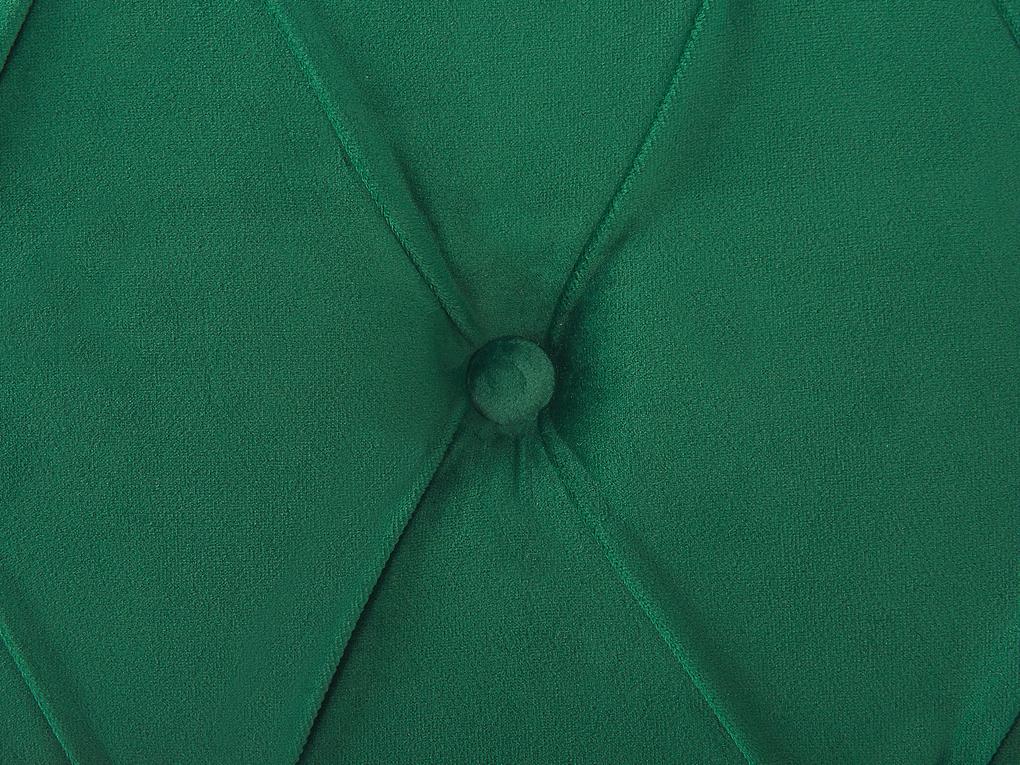 Letto ad acqua velluto verde smeraldo e legno chiaro 180 x 200 AVALLON Beliani