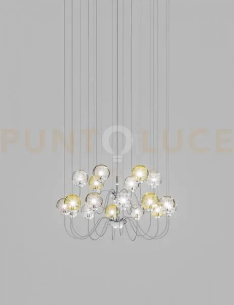 Puppet sospensione 18p multicolore 1 cromo lucido 18 luci attacco g9