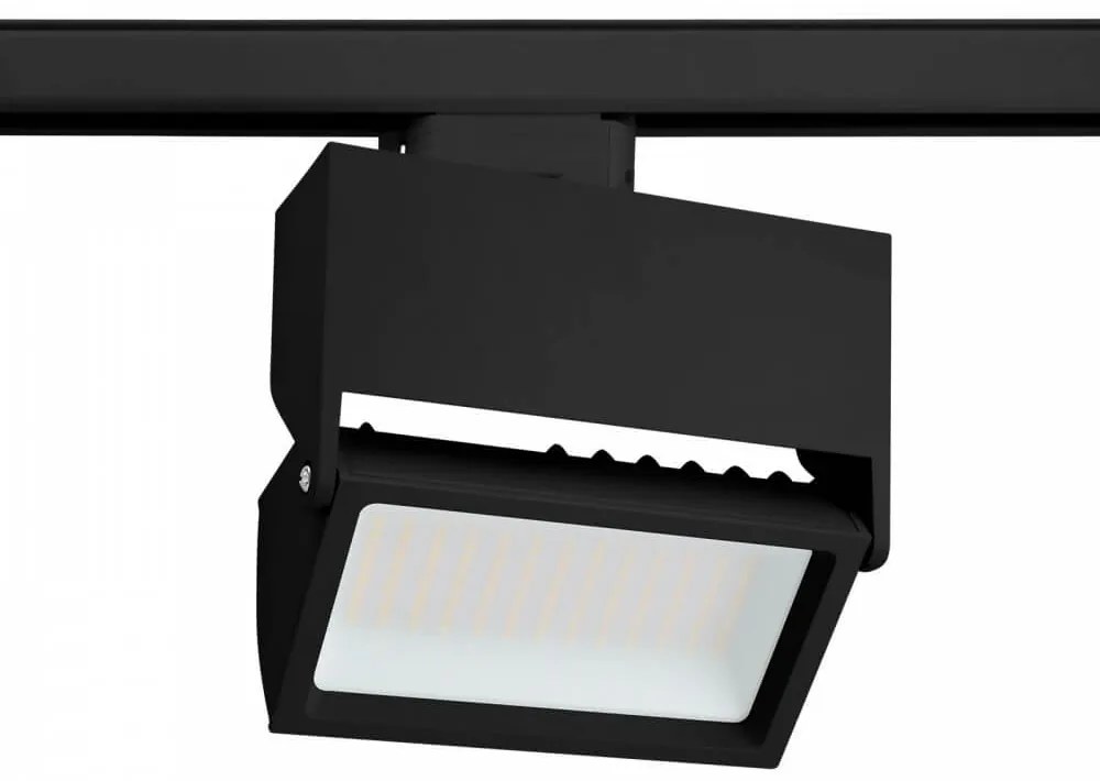 Faro LED 44W per Binario Trifase, 100°, Nero con driver Philips CRI92 Colore Bianco Caldo 3.000K