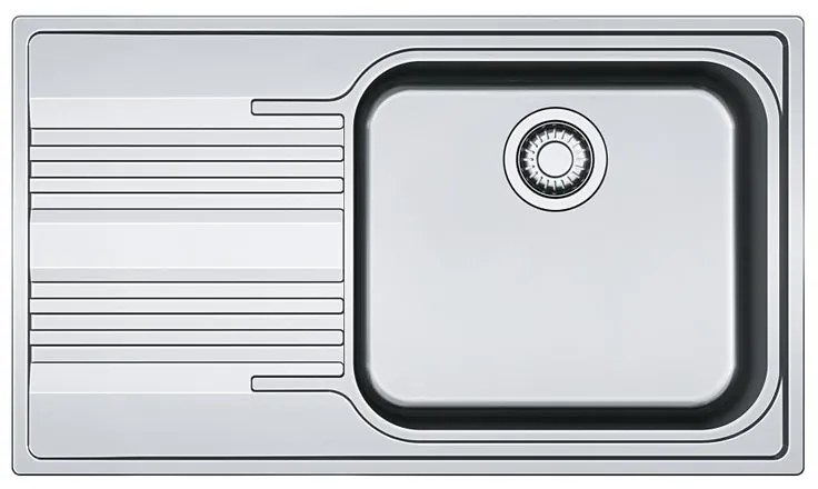 Lavello integrato 1 vasca con gocciolatoio a sinistra FRANKE Smart LB inox L 50 x L 86 cm argento