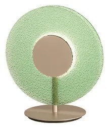 Lumetto a LED CANDY 30x33 cm in metallo Oro e vetro graniglia Verde