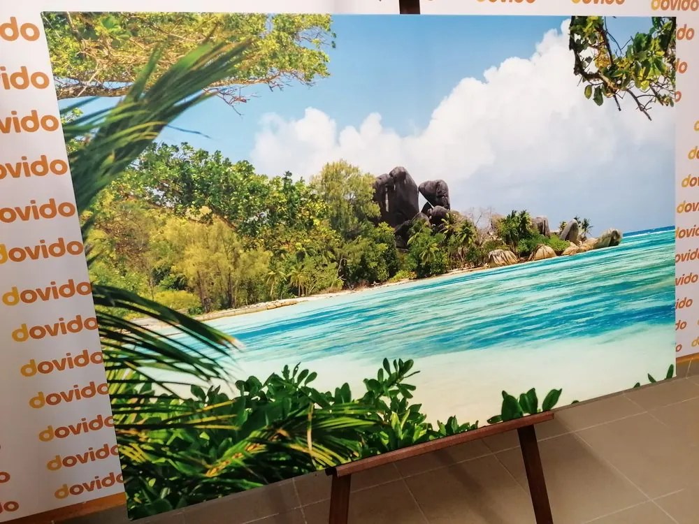 Quadro su tela – Spiaggia meravigliosa sull'isola di La Digue