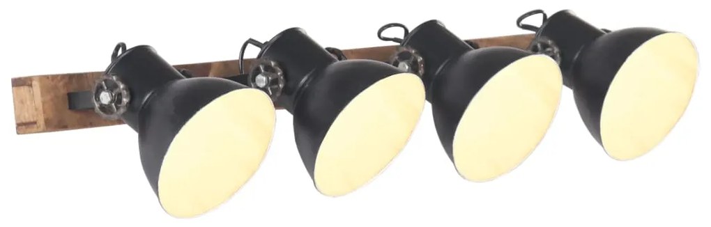 Lampada Da Parete Stile Industriale Nera 90x25 Cm E27 /