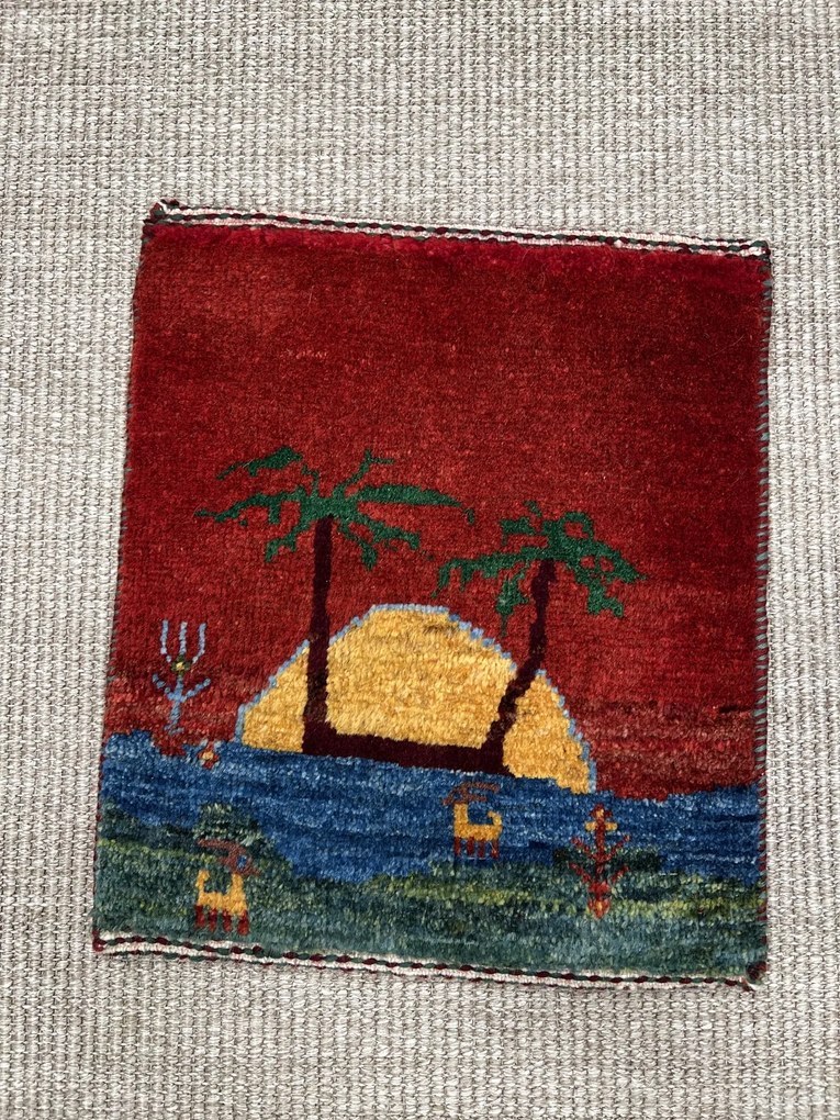 Gabbeh Tappeto persiano 40x40 Rosso (Iran) Annodato A Mano