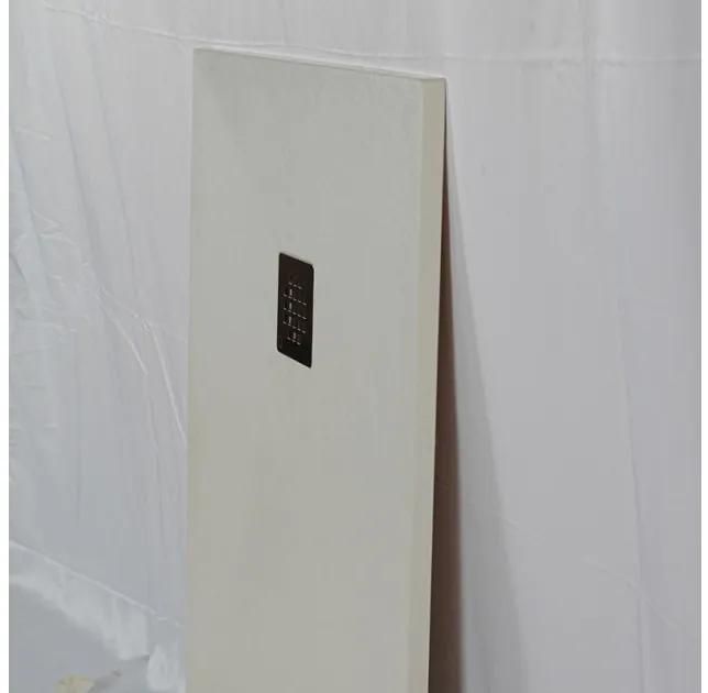Piatto doccia in mineralmarmo 80x120 cm beige effetto pietra con griglia e piletta sifonata