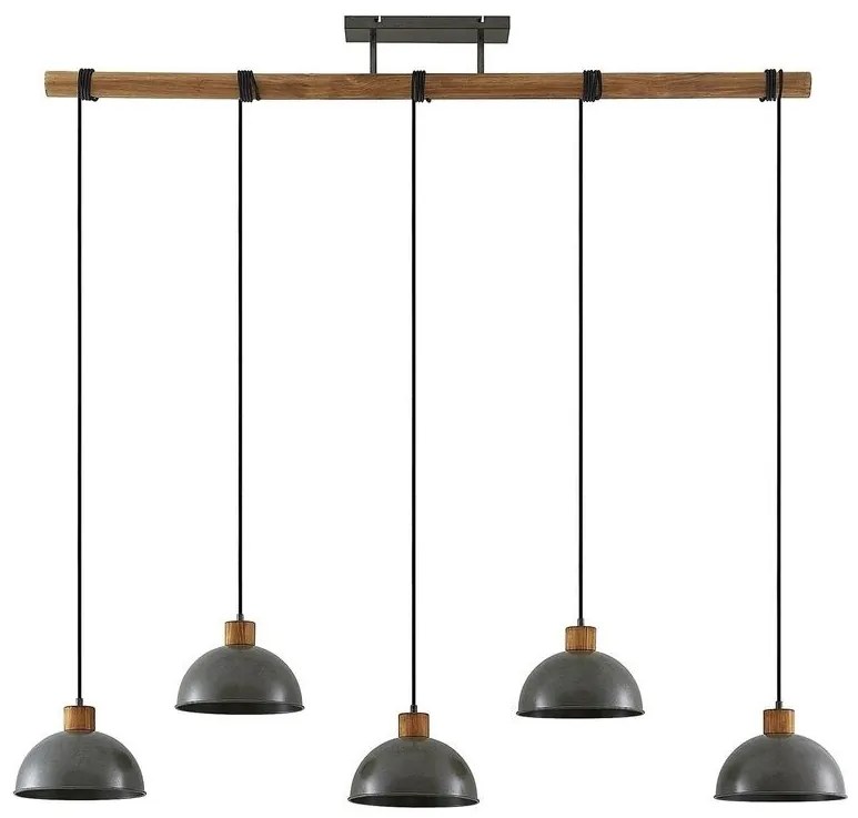 Lindby - Durbis 5 Lampada a Sospensione Dark Grey/Wood Lindby