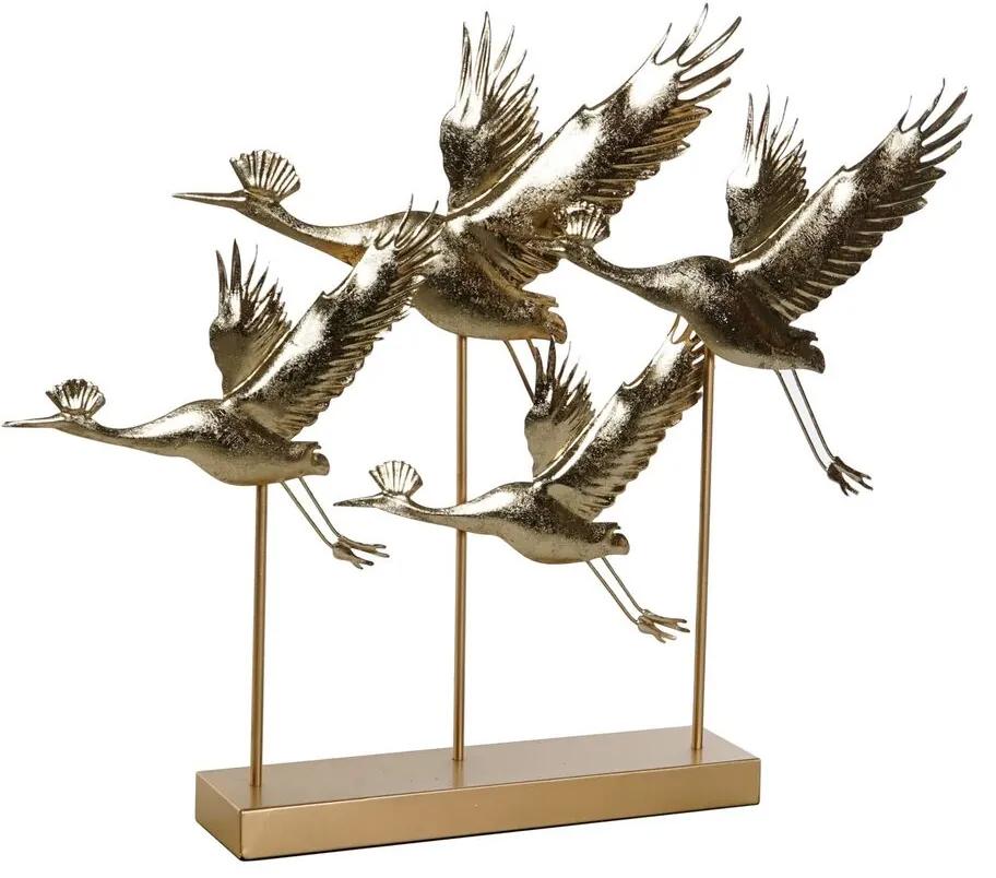 Statua Decorativa DKD Home Decor 64 x 9 x 51 cm Dorato Uccello
