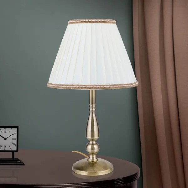 Orion LA 4-1085/1 - Lampada da tavolo TONIA 1xE27/60W/230V diametro 30 cm bianco/bronzo