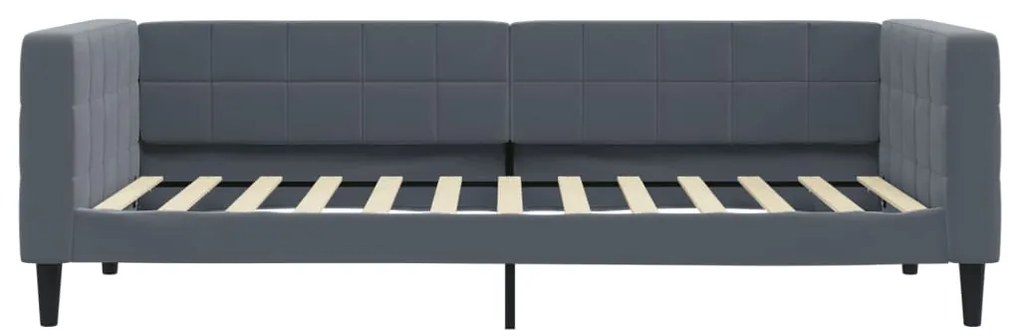 Divano letto con materasso grigio scuro 100x200 cm in velluto