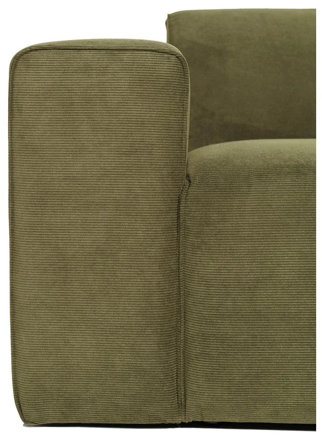 Divano angolare in velluto a coste verde (angolo destro) Sting - Scandic