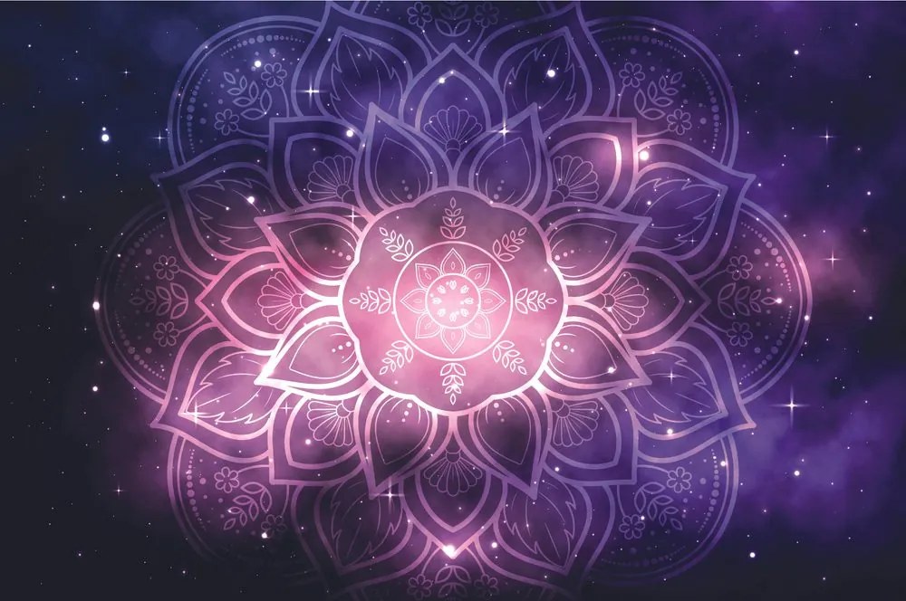 Carta da parati – Mandala con sfondo galassia
