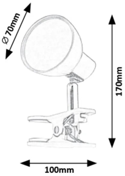 Rabalux 1479 - Lampada LED con Clip NOAH LED/5W/230V