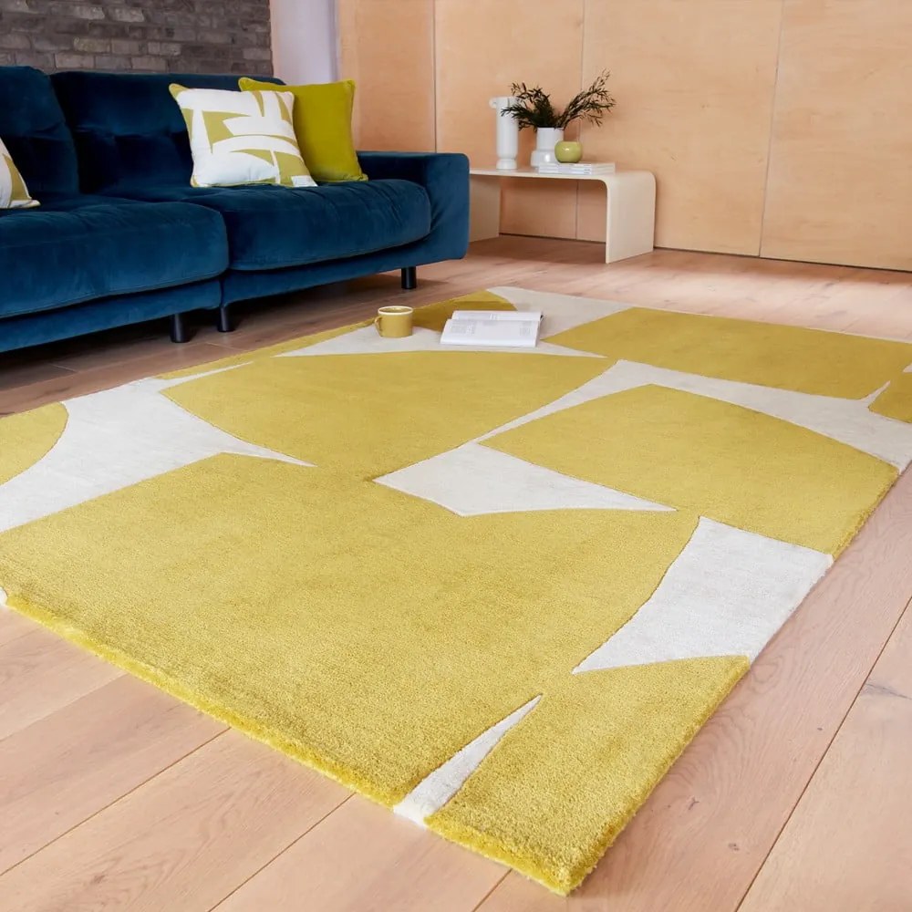 Tappeto giallo ocra tessuto a mano in fibra riciclata 160x230 cm Romy - Asiatic Carpets