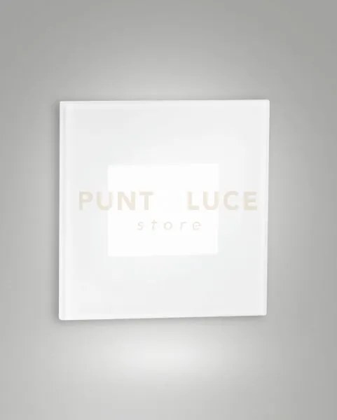 Dusk segnapasso led 2,2w 3000k 146lm quadrato bianco alluminio e ve...