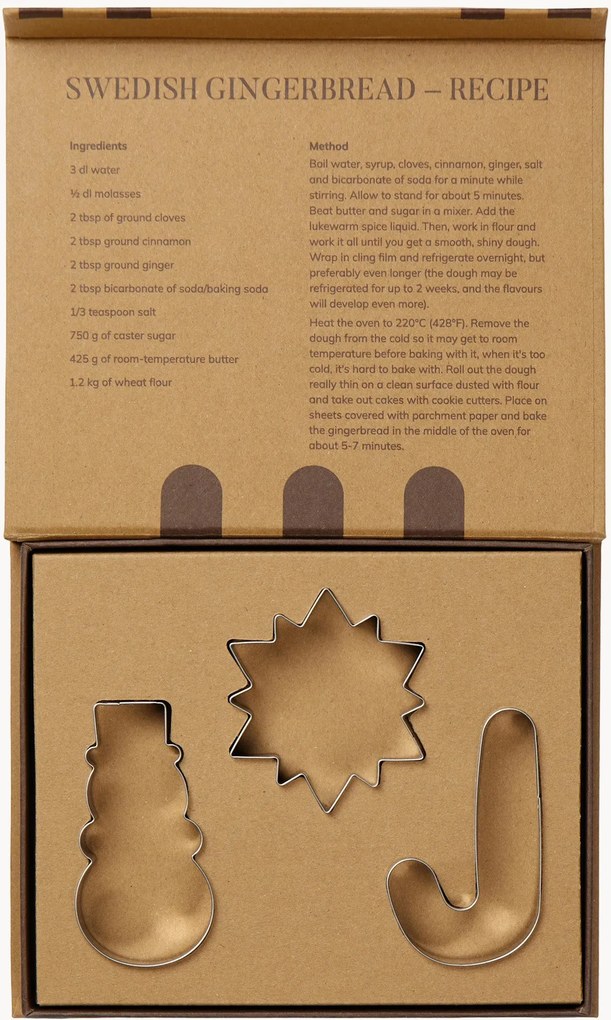 Set di 3 tagliabiscotti in acciaio inossidabile Classic