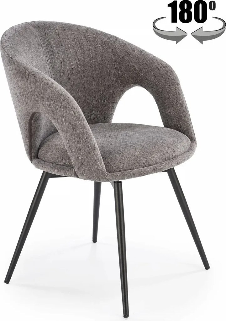 Sedia girevole K550 in tessuto grigio