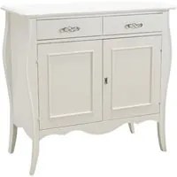 Madia credenza in legno 2 porte shabby bianca 105x50x100 - Mobili 2G