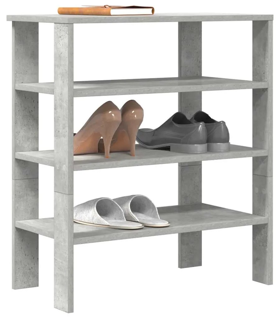Scarpiera Grigio Cemento 61x32x70 Cm İn Legno Multistrato /