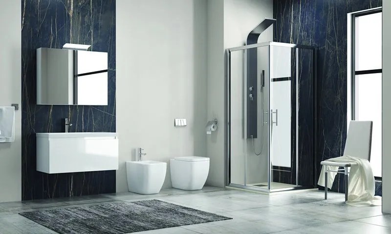Cabina doccia 90x90 angolare 2 ante scorrevoli cristallo 6mm KF1000 - KAMALU