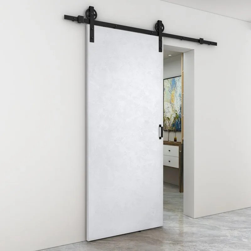 Porta scorrevole Side in alluminio bianco, L 93 x H 212 cm, con binario Rodeo Reversibile