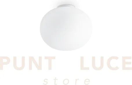 Cotton plafoniera in vetro bianco 1 luce attacco e27 d.30cm