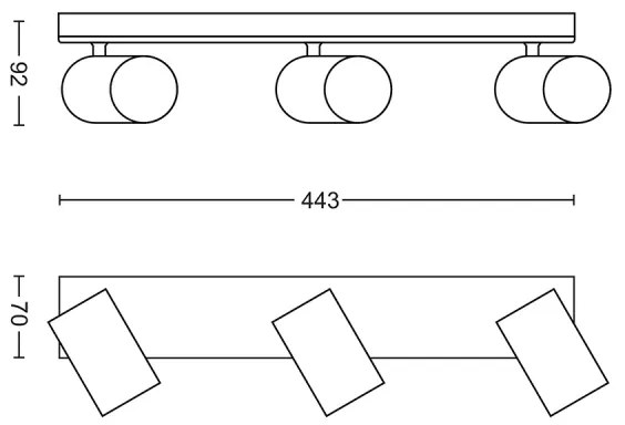 Philips 50593/30/PN - Faretto MYLIVING KOSIPO 3xGU10/5,5W/230V