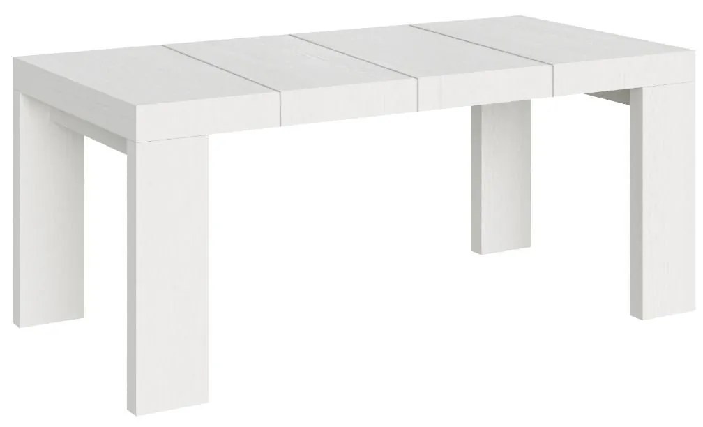 Tavolo allungabile Roxell Premium in diverse dimensioni e finiture, Bianco Frassino / 90x140/244 cm