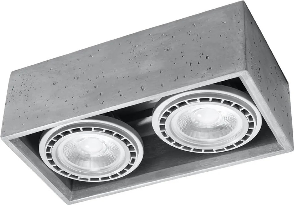 Lampada da soffitto QUATRO 2 in Cemento 2 basi AR111 - Grigia