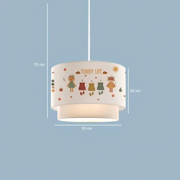 Lampadario per bambini CANDY 1xE27/40W/230V bianco/multicolore
