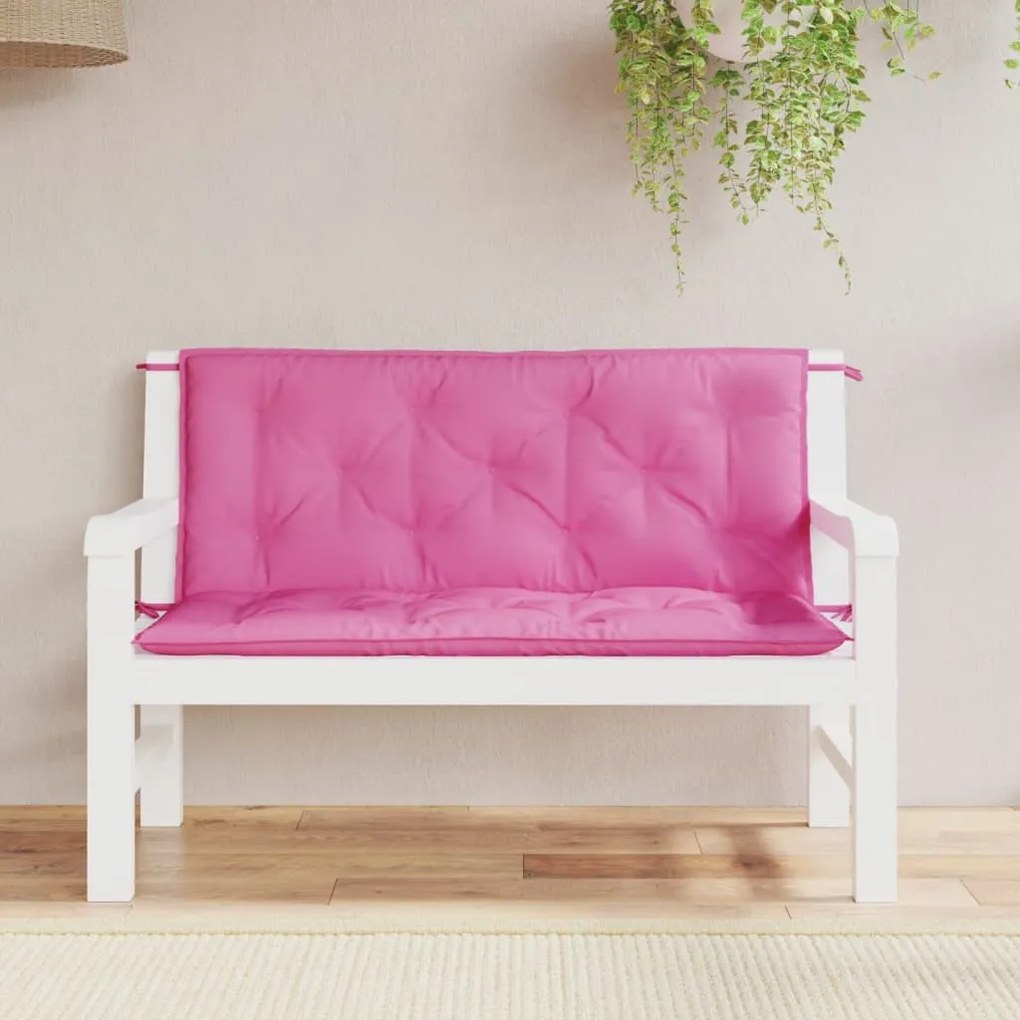 Cuscini Per Panca Da Giardino 2 Pz Rosa 120x50x7 Cm İn Tessuto /