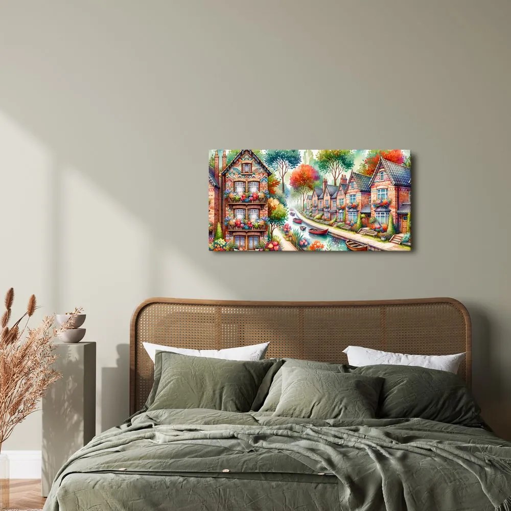 Quadro su tela – Strada con fiori