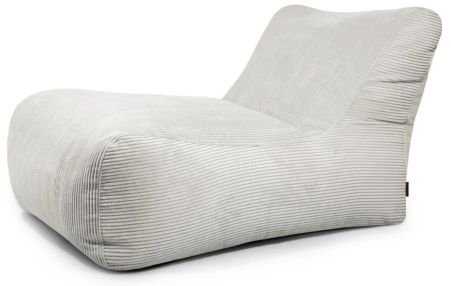 Puof a sacco color crema con rivestimento in velluto a coste Lounge 100 – SLOWDOWN