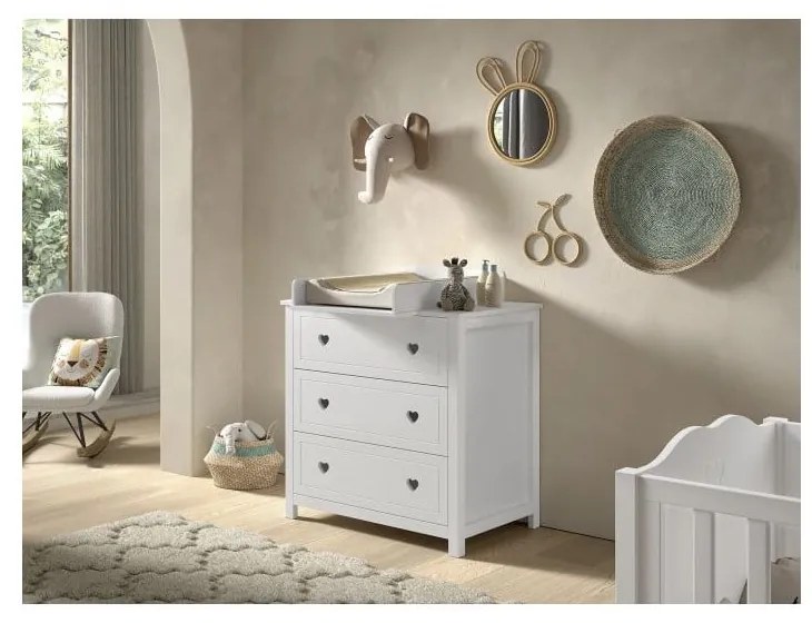 Fasciatoio (profondità adatta della cassettiera 57 cm) bianco Amori – Vipack