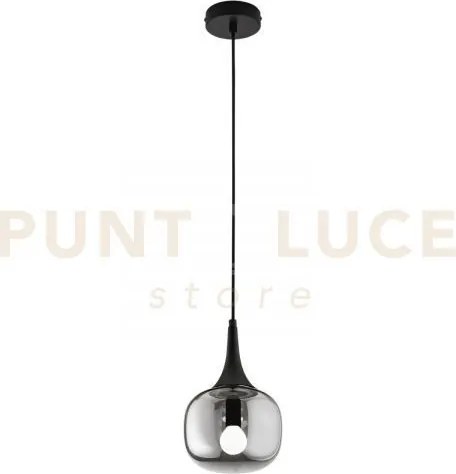 Lampadario a sospensione jaipur fume' e nera 1 luce attacco e14 17x...