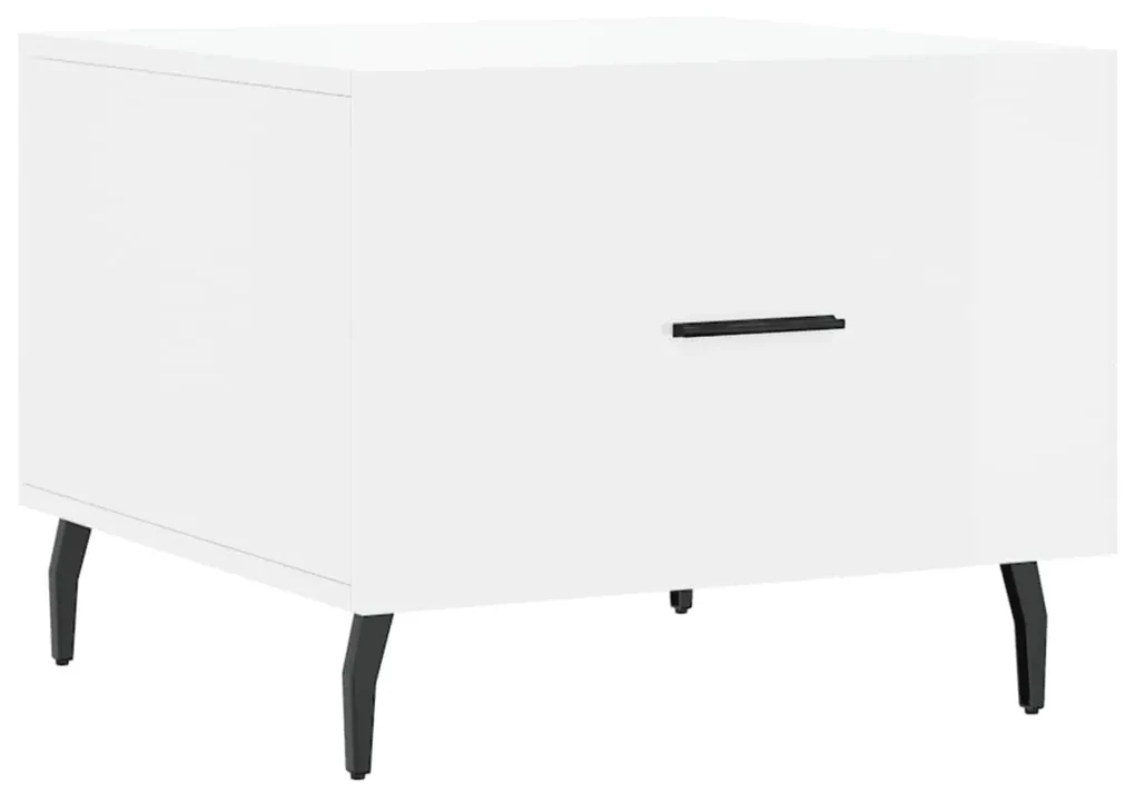 Tavolino da salotto bianco lucido 50x50x40 cm legno multistrato
