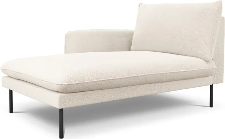 Chaise longue Vienna in bouclé con gambe nere – L170cm