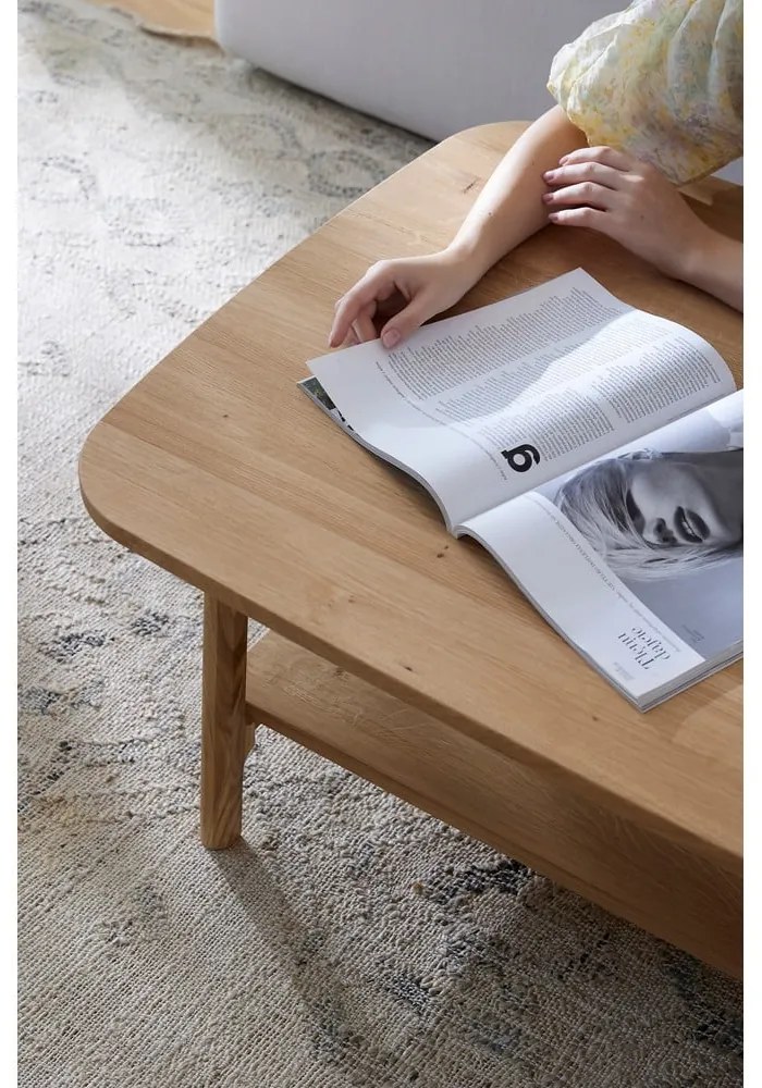 Tavolino in legno di quercia di colore naturale 70x110 cm Twig - The Beds