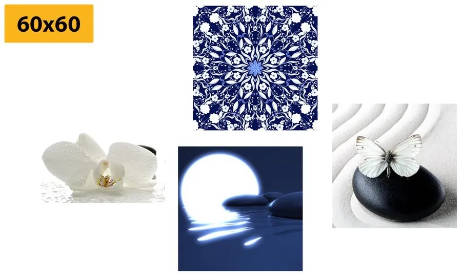 Set di quadri – Feng Shui in bianco e blu
