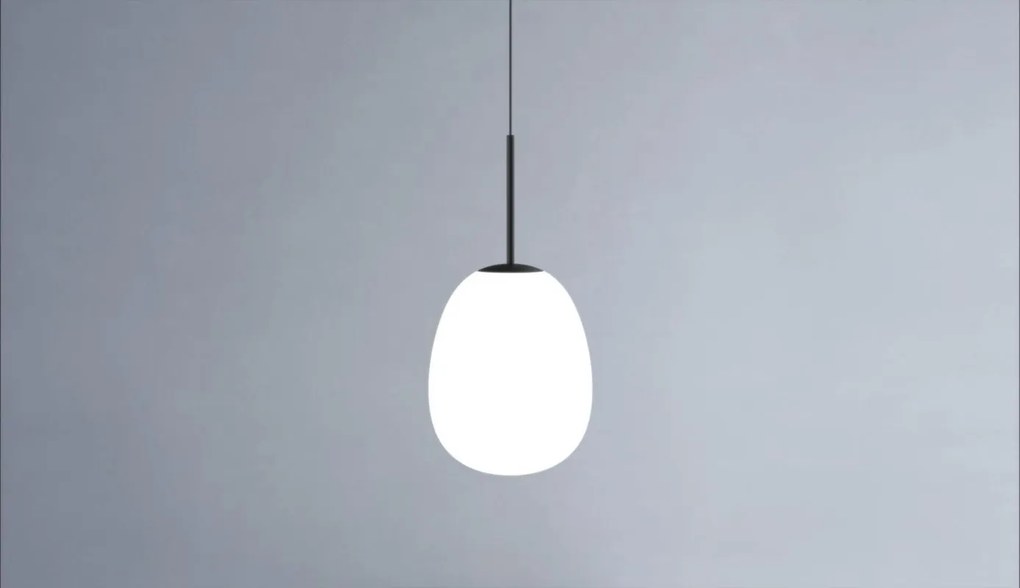Lampadario Moderno Drop nero paralume bianco E27 MILOOX