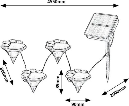 Rabalux 77001 - Lampada solare LED WIGRY 4xLED/0,06W/1,2V IP44