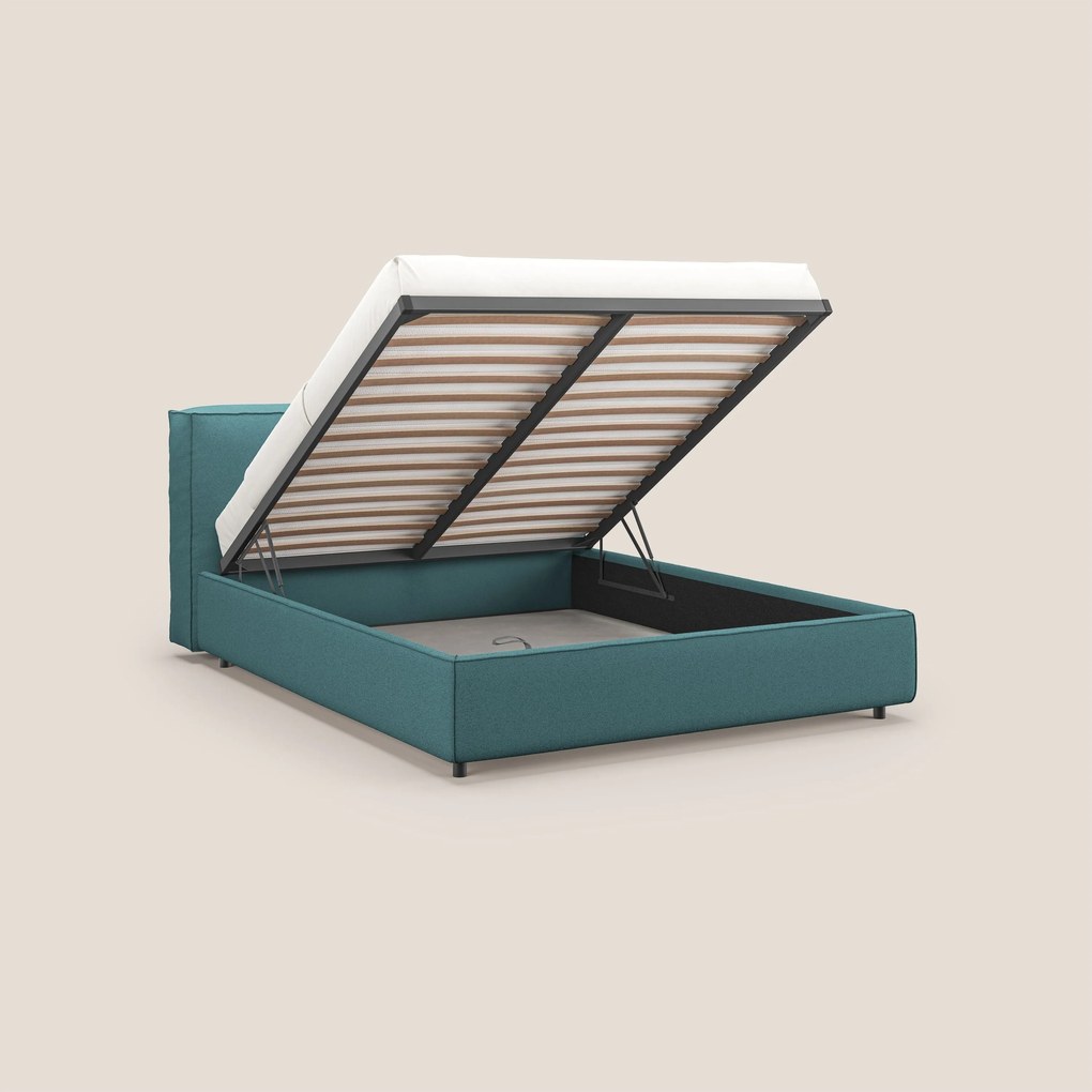 Cocoon letto imbottito contenitore sfoderabile in bouclet impermeabile T07 azzurro