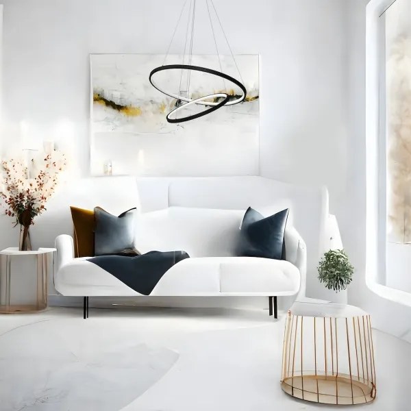 Lampadario LED a sospensione con filo HOOP LED/51W/230V diametro 60 cm 4000K nero