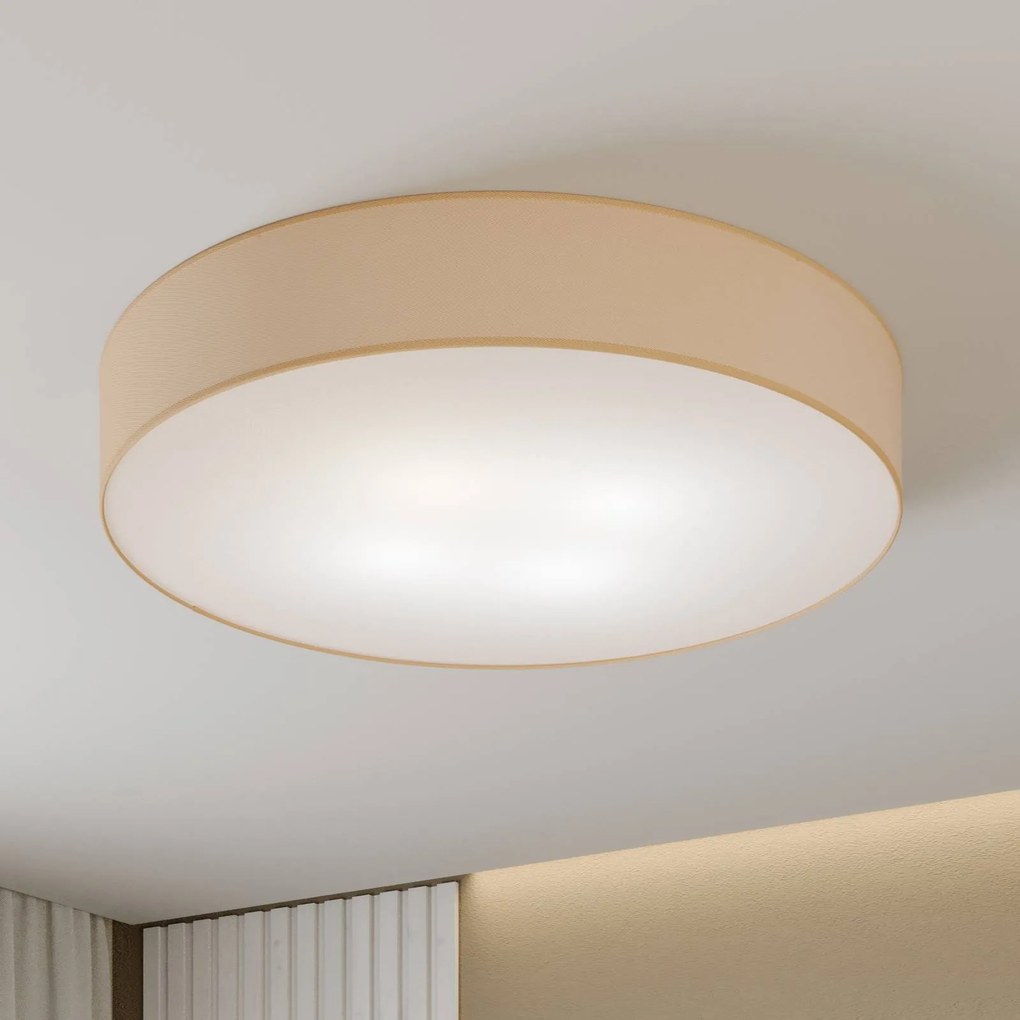 Plafoniera soffitto Rondo TK Lighting, dimmerabile, Crema / Ambra, Camera da letto, Tessuto / Stoffa / Seta, Moderno, Plafoniera