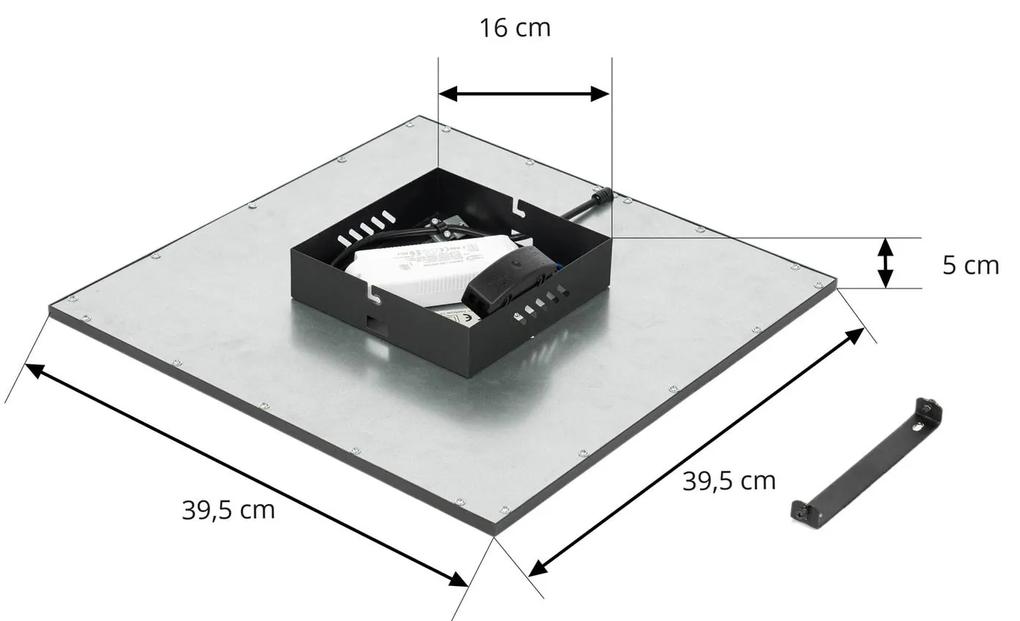 Pannello LED Lindby in laminato, nero, 39,5 x 39,5 cm