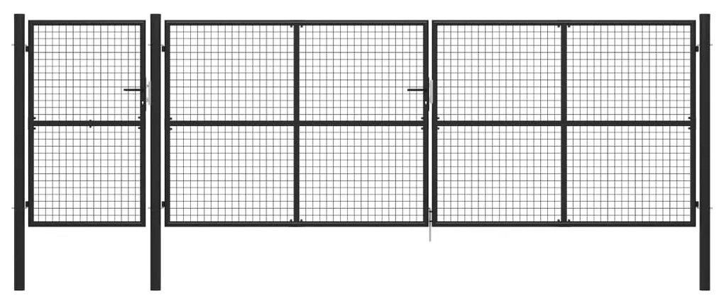 Cancello Per Giardino İn Acciaio 500x150 Cm Antracite /