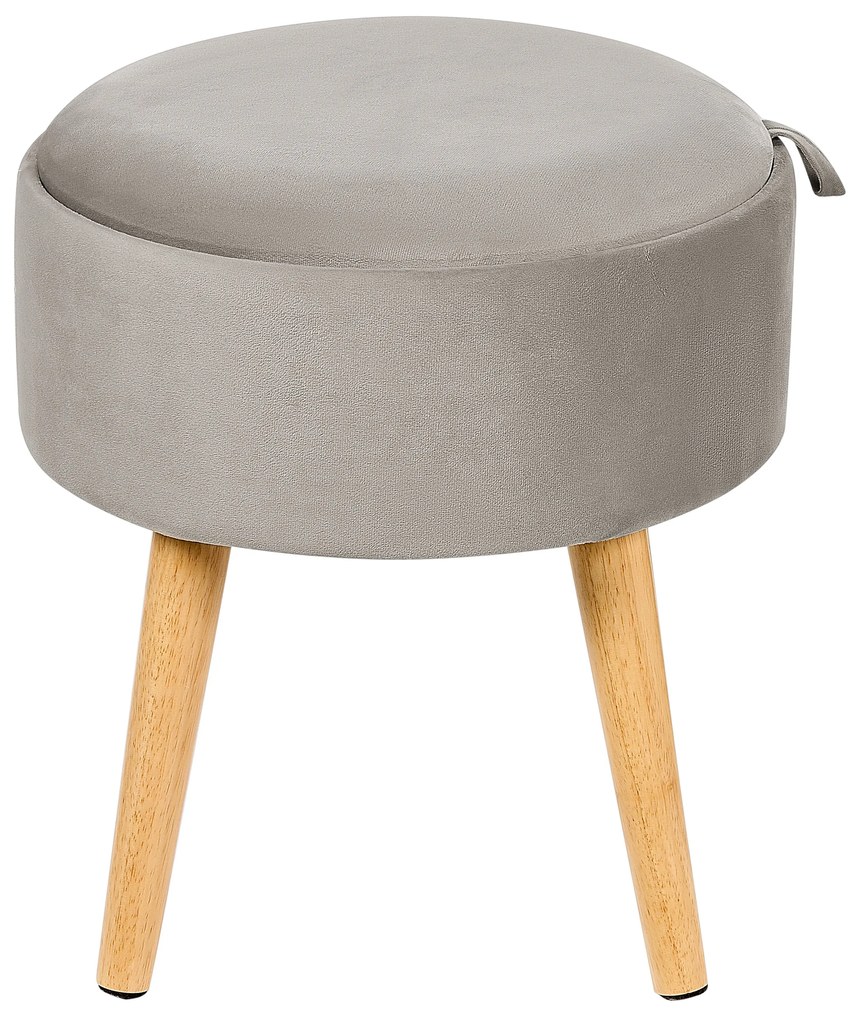 Pouf contenitore velluto grigio NEELY Beliani